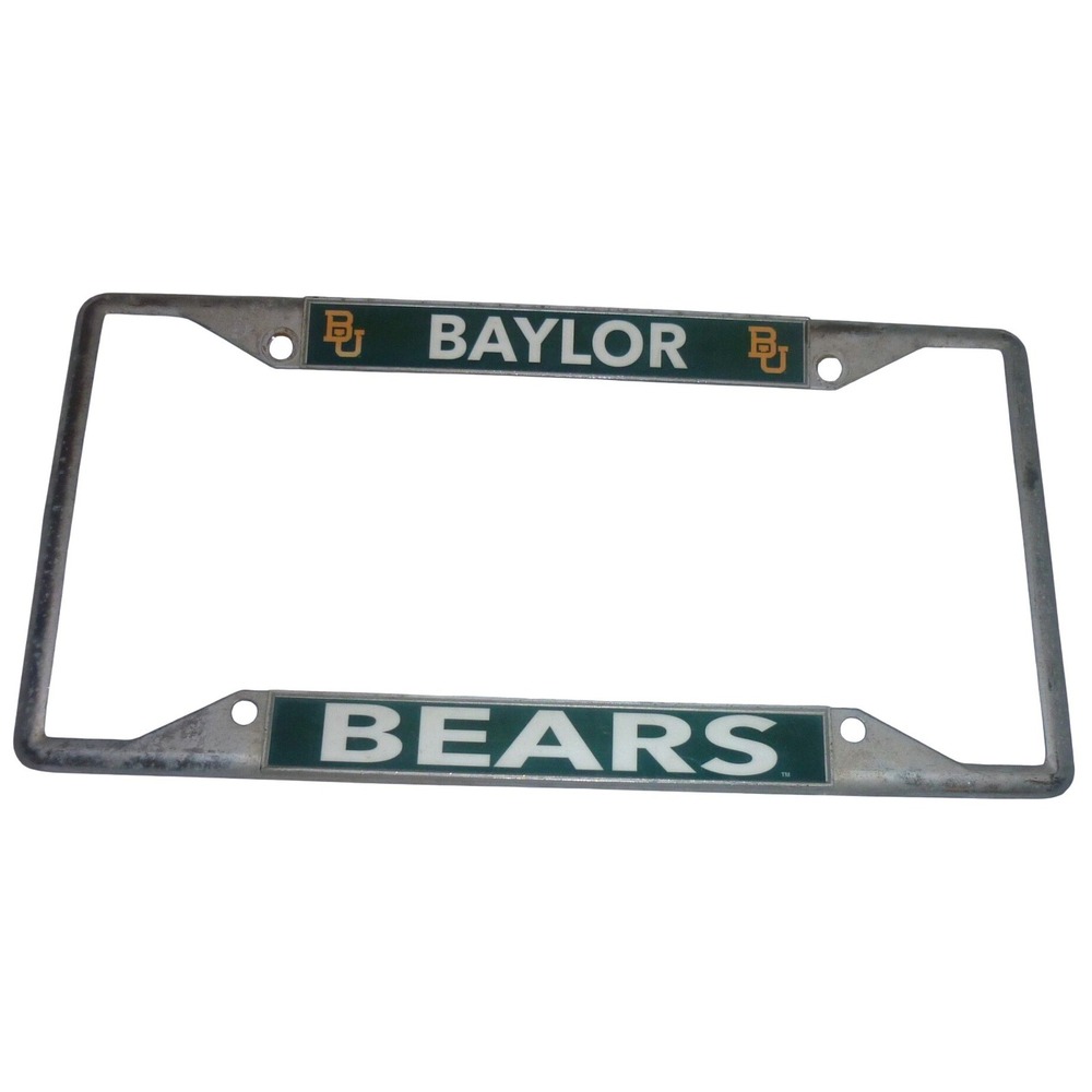 Baylor Bears NCAA Metal License Plate Frame Silver Green Collegiate Fan Gear